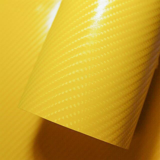 

IlMondoMall Carbon Fiber 4D Carbon Fiber Look Car Wrapping Cutting Sheet x Sheet, Sheet, (152 35cm, Yellow)