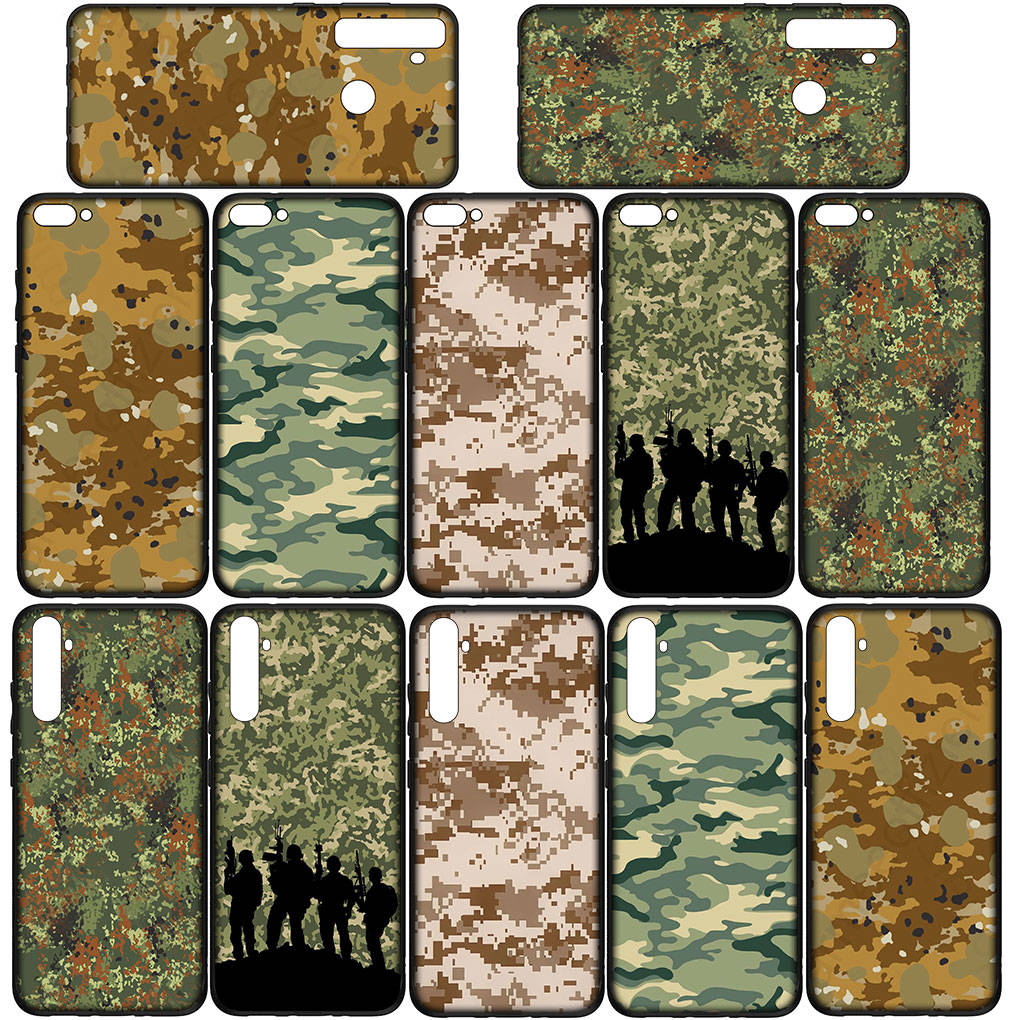Phone Case for Samsung Galaxy S25 S24 S23 iPhone 16 15 Xiaomi Redmi Note 14 13 12 16E X 11 Pro Max Moto Huawei Art Military Army Camouflage Camo Cover