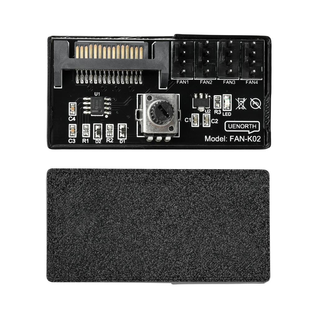 PWM Computer Fan Speed Controller 60W High-Power Hub Sata DC Power Controller for PC Four-Wire Fan Speed Control