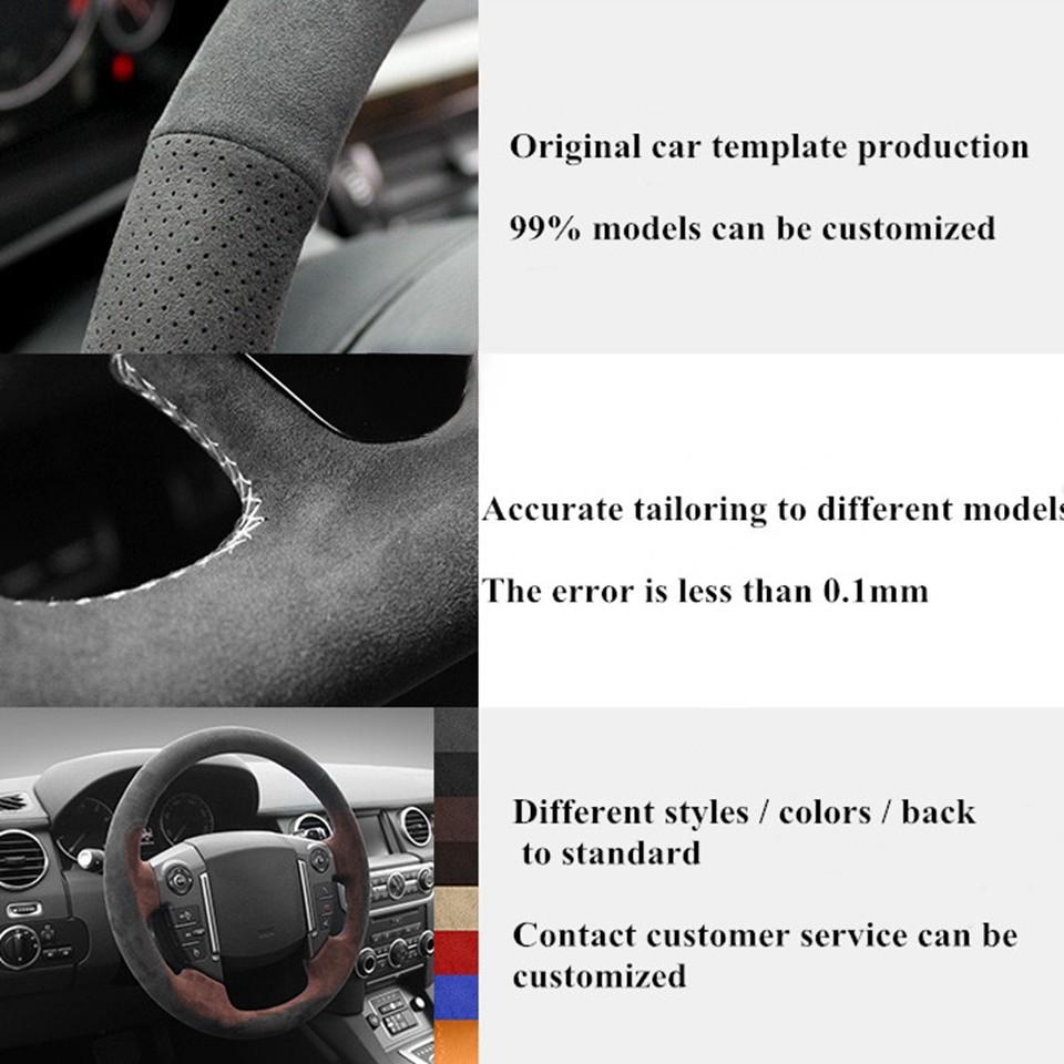 Car Steering Wheel Cover Hand-Stitched Soft Black Genuine Leather Suede For BMW F20 F21 F22 F23 F30 F31 F34 F32 F33 F36