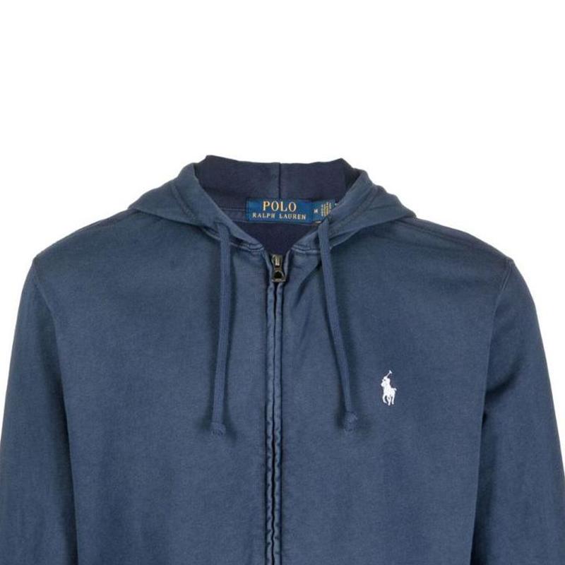 Polo Ralph Lauren Ss23 Logo Embroidered Zip-Up Hooded Long Sleeve Sweatshirt Men Sweatshirt Navy-Blue 710706348-011