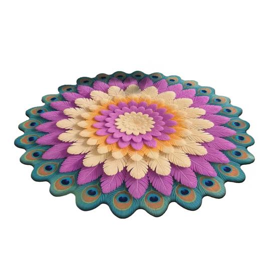 Yousheng Diatomaceous Earth Floor Mat 3D Realistic Rainbow Sunflower Pattern Quick Dry Non-Slip Absorbent Mat