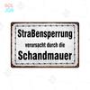 Halt Metall Zeichen Deutsch Achtung Warnschilder Gefahren bereich Warn plakate Vintage Metall Plakette Weißblech Wand dekorative