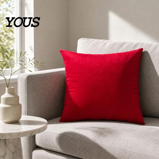 High-density Velvet Pillow Cover Solid Color Cover, Soft Plush Throw Case, 17.7x17.7 Inch Directional Smooth Cushion for Sofa, Bed, Office, Cozy Home