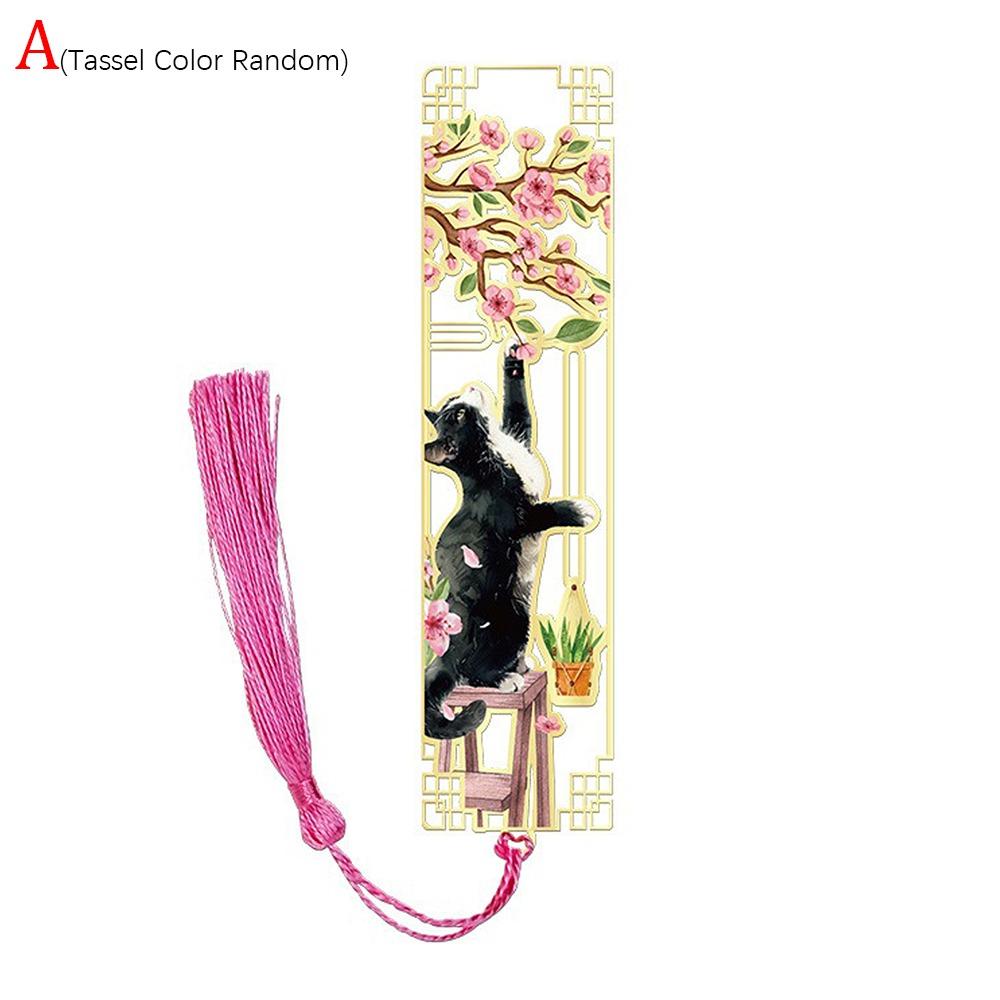 

Металлическая полая закладка с кисточкой, маркер для книжных страниц, креативный держатель для книжных страниц для любителей книг A