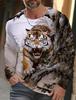 Nuova Felpa Pullover con Stampa Tigre 2024 Autunno Inverno Casual da Uomo a Maniche Lunghe Girocollo Streetwear Harajuku Abbigliamento da Uomo