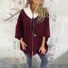 Damenmode Herbst und Winter Casual Loose Zip Stehkragen Jacke Mantel