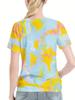 3D printed short-sleeved crew neck top, soft and comfortable, women's T-shirt