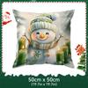 Watercolor Christmas Pillowcase Printed Polyester 40/45/50Cm Throw Pillowcover Decorative Sofa Cushion Pillowslip Home Decor