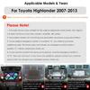 2 Din Android 12 Car Radio for Toyota Highlander Kluger 2 XU40 2007-2013 Navi GPS Multimedia 4G  Intelligent Screen Video Player Auto Stereo Carplay
