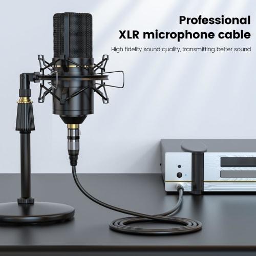 MOSWAG XLR to 6.35mm TRS Conversion Cable, 2m (2 meters), 1/4" TRS Balanced Cable to 6.35mm Stereo Cable, XLR (Female) Microphone Cable for Consoles,