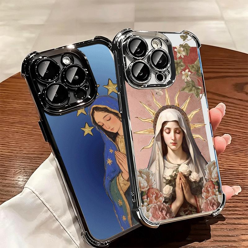 Virgen Mary Virgin De Guadalupe Soft Phone Case For iPhone 15 16 17 Air 14 Pro Max 16E Plus 13 12 Mini Plating Anti-Fall Fundas