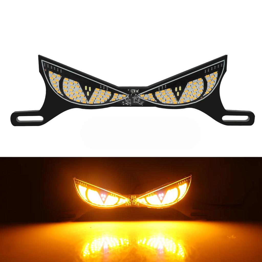 1 Set Luci Decorative LED per Targa di Motocicletta Occhio di Serpente Fanale Posteriore Lampeggiante Stroboscopico Moto Elettrica Modificata