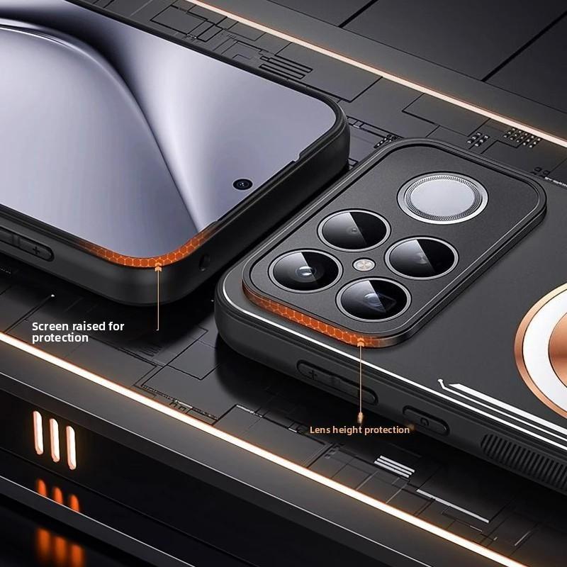 Aluminum Metal Heat Dissipation Back Magnetic Phone Protective Cover for Xiaomi Poco F9 Ultra F9 Pro F8 Ultra F8 Pro Shockproof Wireless Charger Case