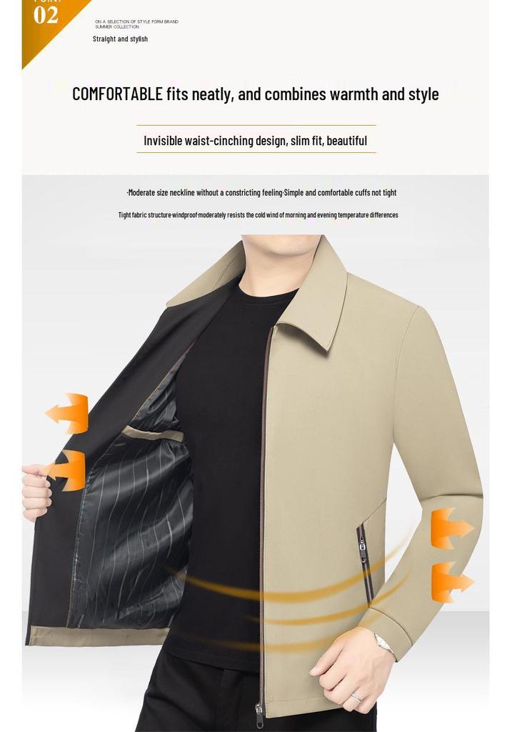 Men's 2026 Spring Fashion Business Casual Lapel Jacket - Versatile Solid Color Outerwear