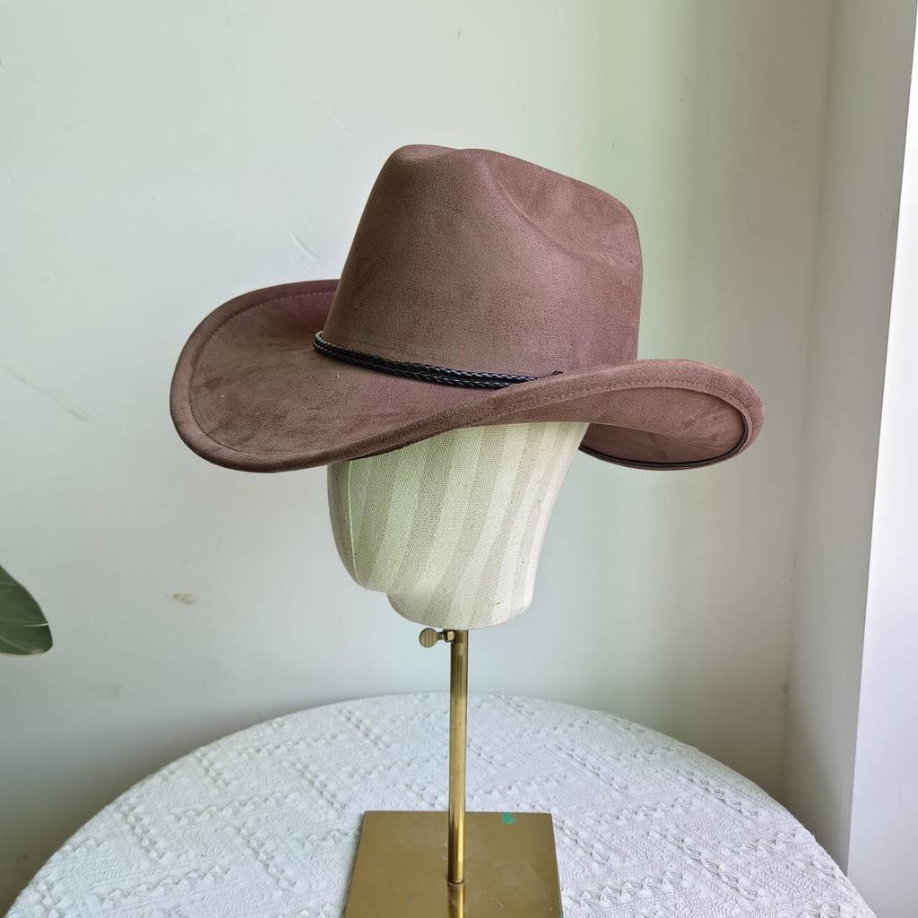 Western Cowboy Hat Imitation Leather Accessories Men and Women Jazz Cowboy Hat Wide Brim Suede Fedora Hat Wide Brim Hat Men2026