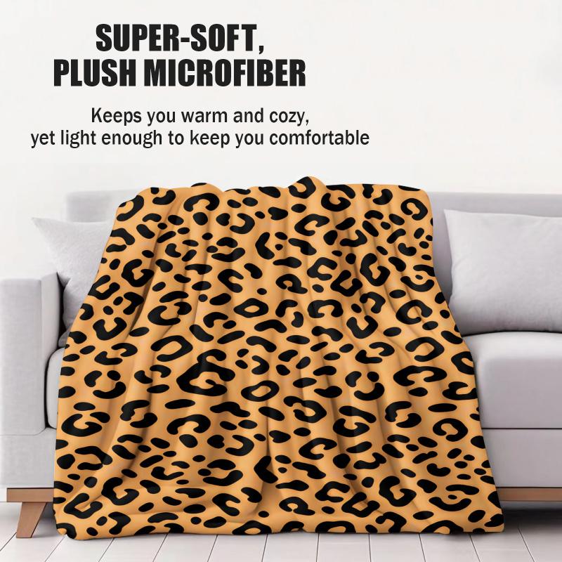 Trendy Leopard Print Blanket Flannel Blanket Throw Blanket Warm Blanket Gift Blanket Adult Sofa Decor