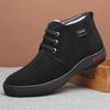 Men's High Top Winter Nubuck Leather Boots – Wool-Lined, Warm, Casual, Genuine Leather