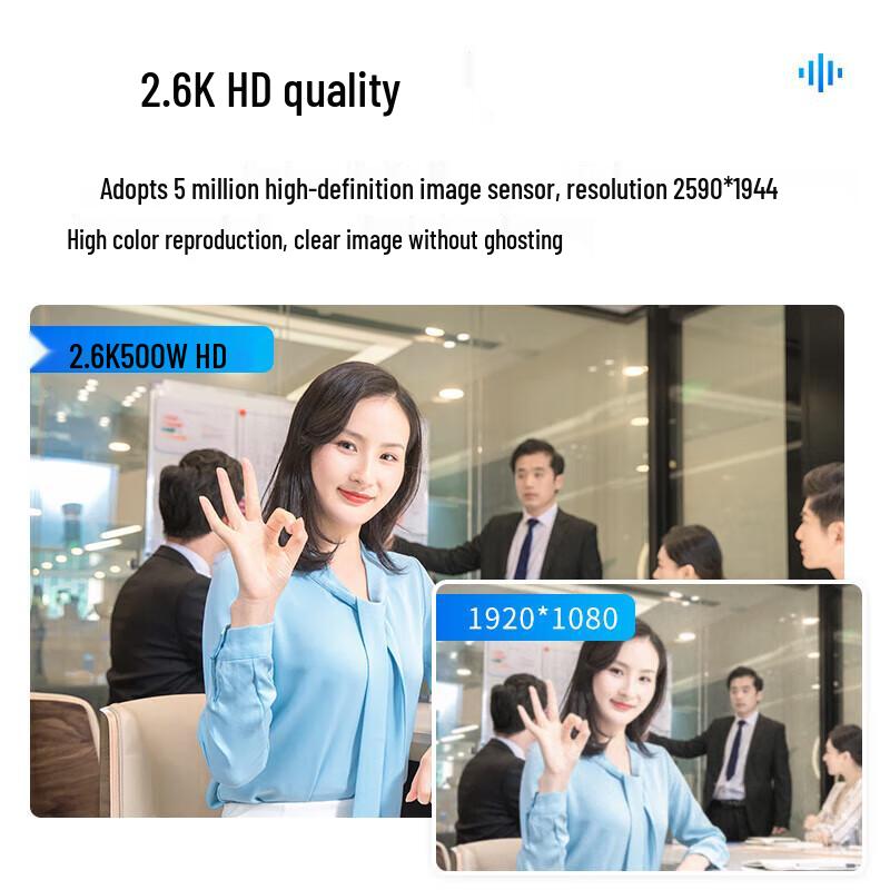 AONI C1000 5MP 2K HD Webbkamera med Högtalare och Brusreducerande Mikrofon