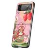 Cute Strawberry Girl Cover Phone Case For Samsung Galaxy Z Flip 7 6 5 4 3 5G Flip7 Flip6 Flip5 Flip4 Flip3 Black Fundas Shell