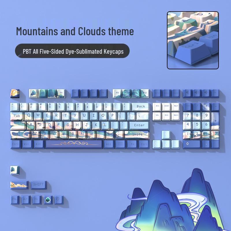 Original Style PBT Dye-Sublimation Keycaps for Mechanical Keyboards - Customizable Height & Design 38*16*3cm