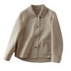 Manteau Court Double Face en Tweed à Revers Simple et Luxueux pour Femme, Un Haut Mode, Ample et Polyvalent pour le Printemps et l'Automne