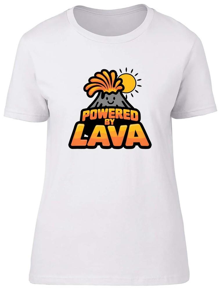 

Powered by Volcanoes Womens T-Shirt Geographic Lava Lover Ladies Gift Tee 2XL