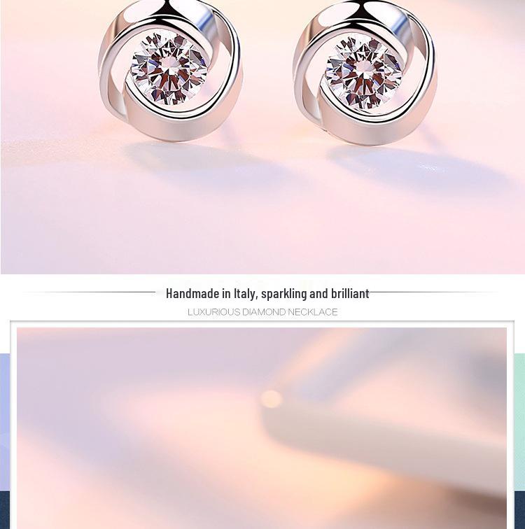Sterling Silver Rose Love Stud Earrings - Simple & Elegant Design