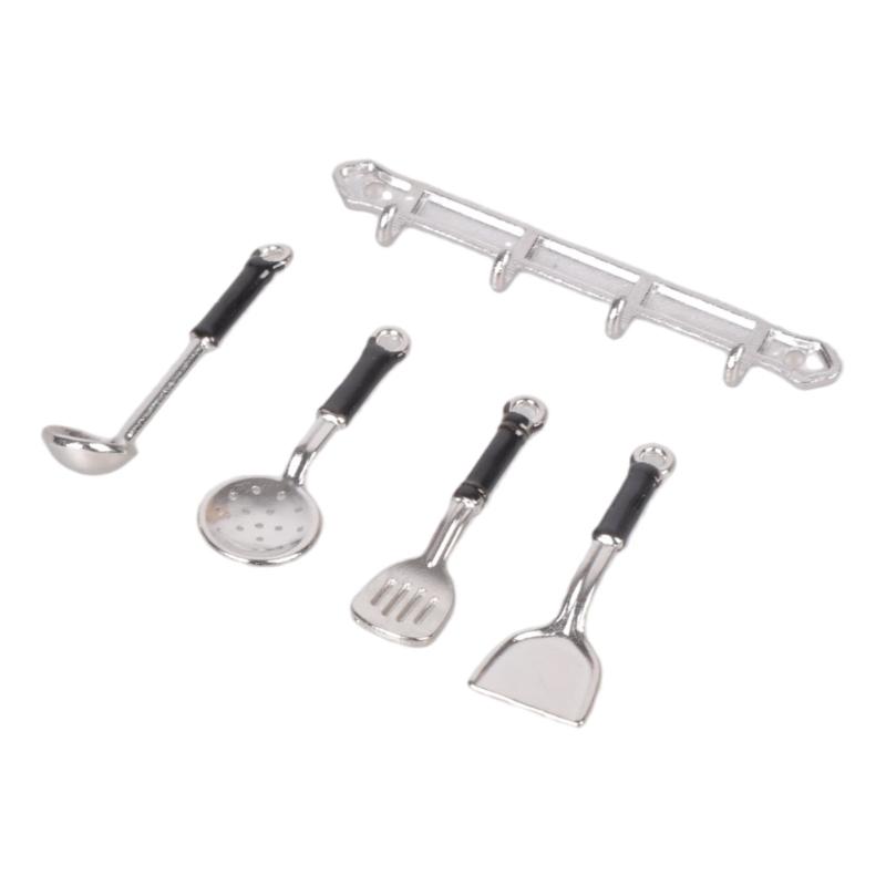 Alloy Miniature Kitchen Tool Set Wall Mount Design Shovel Spoon For Dollhouses Simulation Food Accessory