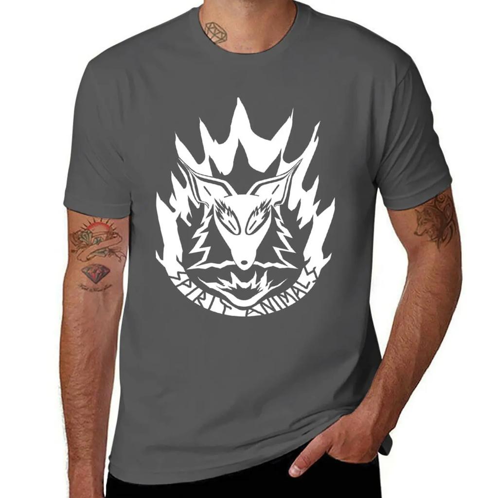 Spirit Animals Logo T-Shirt Blanks Vintage Heavyweights Sublime Black T Shirts for Men