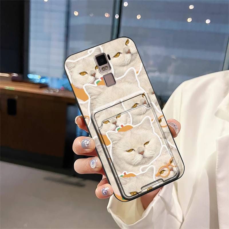Cute Silicone Phone Case For OPPO R7 Plus Graffiti Cartoon TPU Durable Card bag Card slot Back Cover Fashion Design