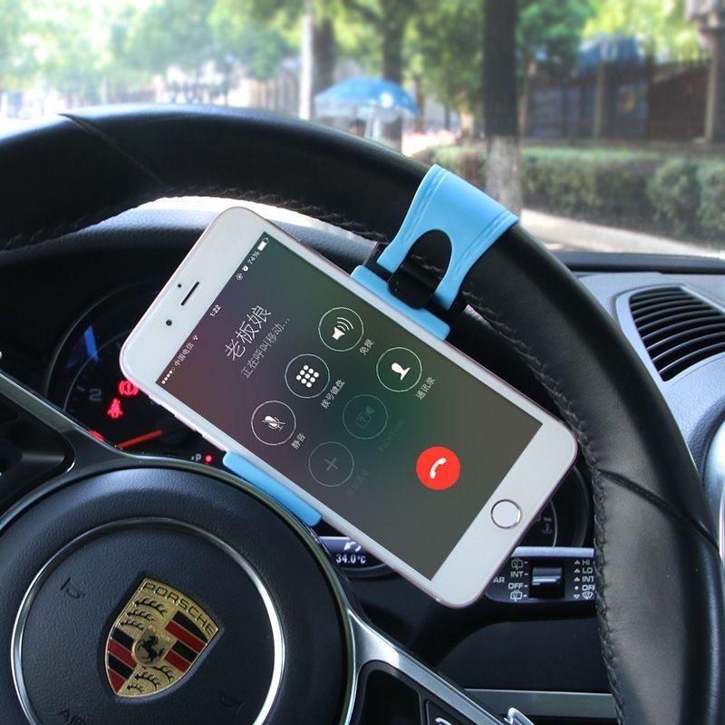 Silicone Steering Wheel Phone Holder - Universal Car Bracket