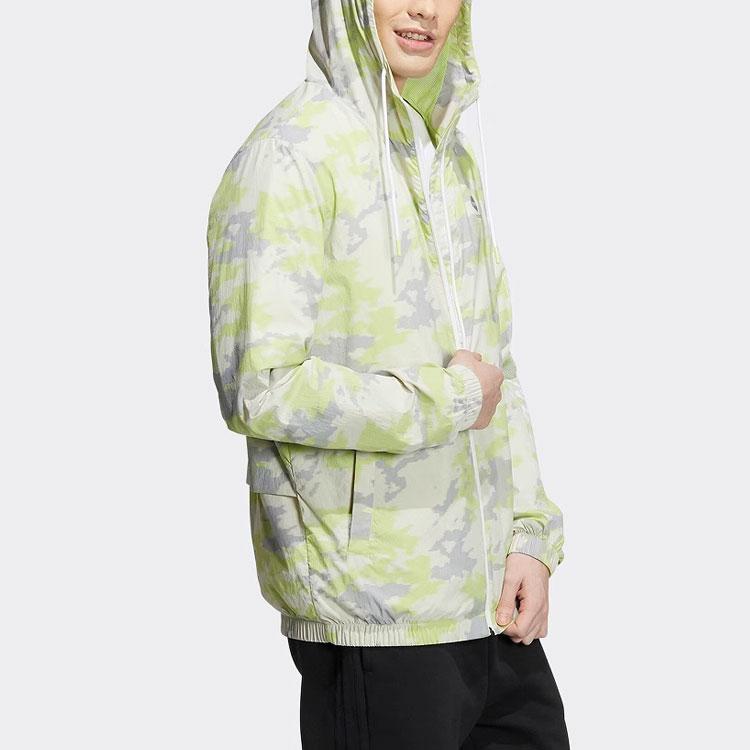 Adidas Neo Camouflage Print Casual Sports Jacket Men Jackets Yellow HC9708