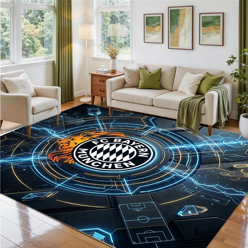 Bayern Munich Design Crystal Velvet Rug Soft Decorative Mat for Bedroom Entrance