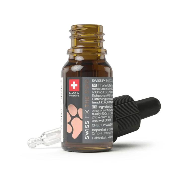 CBD-Öl für Hunde - SwissFX 600 mg - 6% - Lachsgeschmack - 4 x 10 ml