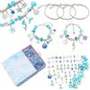 Koonafy Beads Accessory Kit, Mermaid Charms with Storage Case, Blue, Easy To Use, Beautiful Pendant, DIY Bead Set, Jewelry Making Kit, DIY Craft Kit,