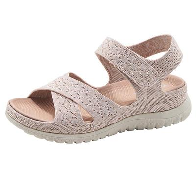 Letnie Buty 2026 Damskie Płaskie Sandały Marka Kobieta Letnie Buty Wakacyjne Styl Bohemia Nowoczesne Sandały Różowe Niebieskie Duży Rozmiar 42