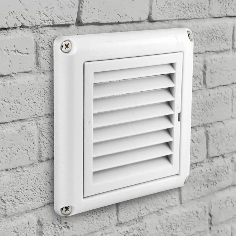 Upgrades Square Slanted ABS Louvered Vents Cover Outdoor Wall Weatherproof Guards Simple Installation for Dryer Bathroom