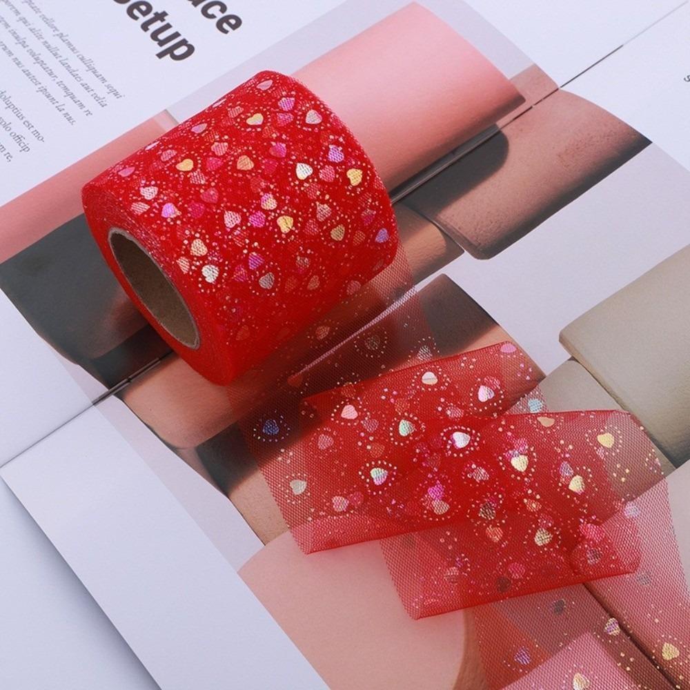 DIY Heart-shaped Tulle Roll DIY Handmade Craft For DIY Hairbows Wedding Birthday Decoration