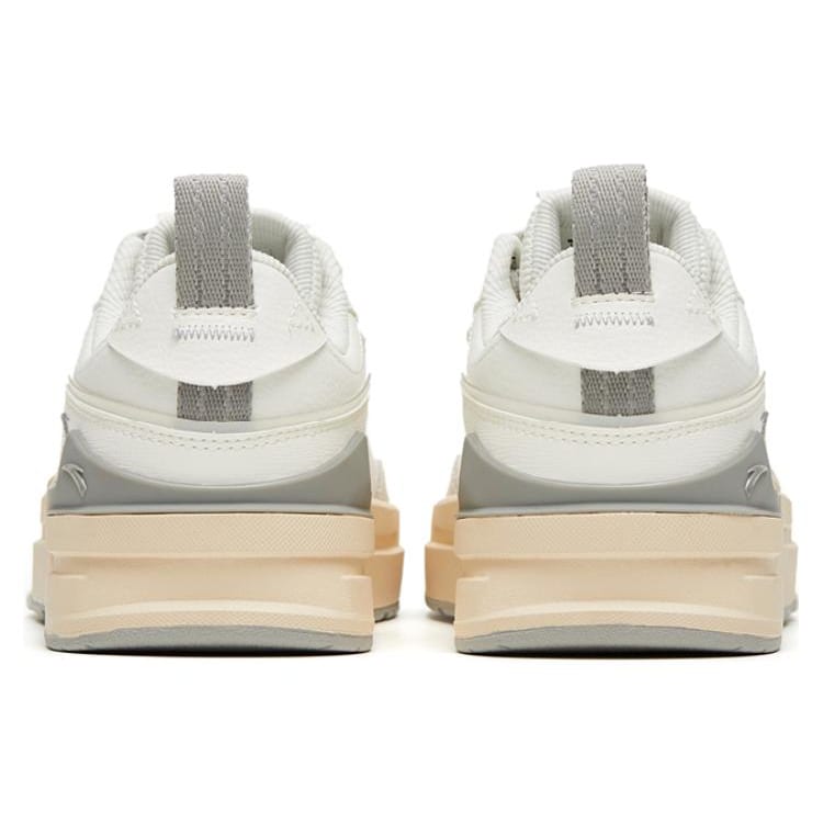 Anta Bump Leather Slip Resistant Abrasion Resistant Low top Skateboard Shoes Women's White 922328076-1