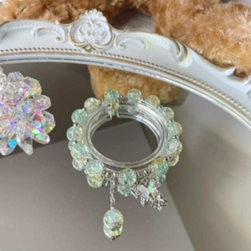 Luxury Glass Beads Crystal Bracelet For Women Fashion Butterfly Feather Tassel Pendant Bracelet Jewelry Accessories Gifts