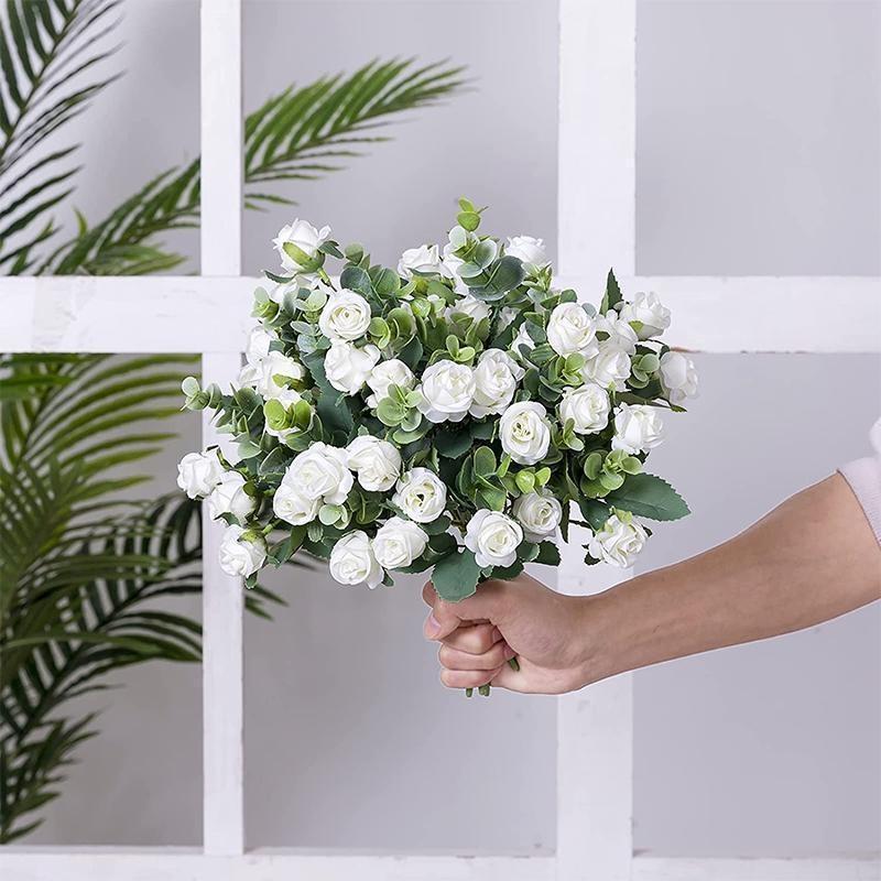 11 Heads Eucalyptus Little Rose Home Decoration Wedding Decoration Artificial Flower Plastic Flower
