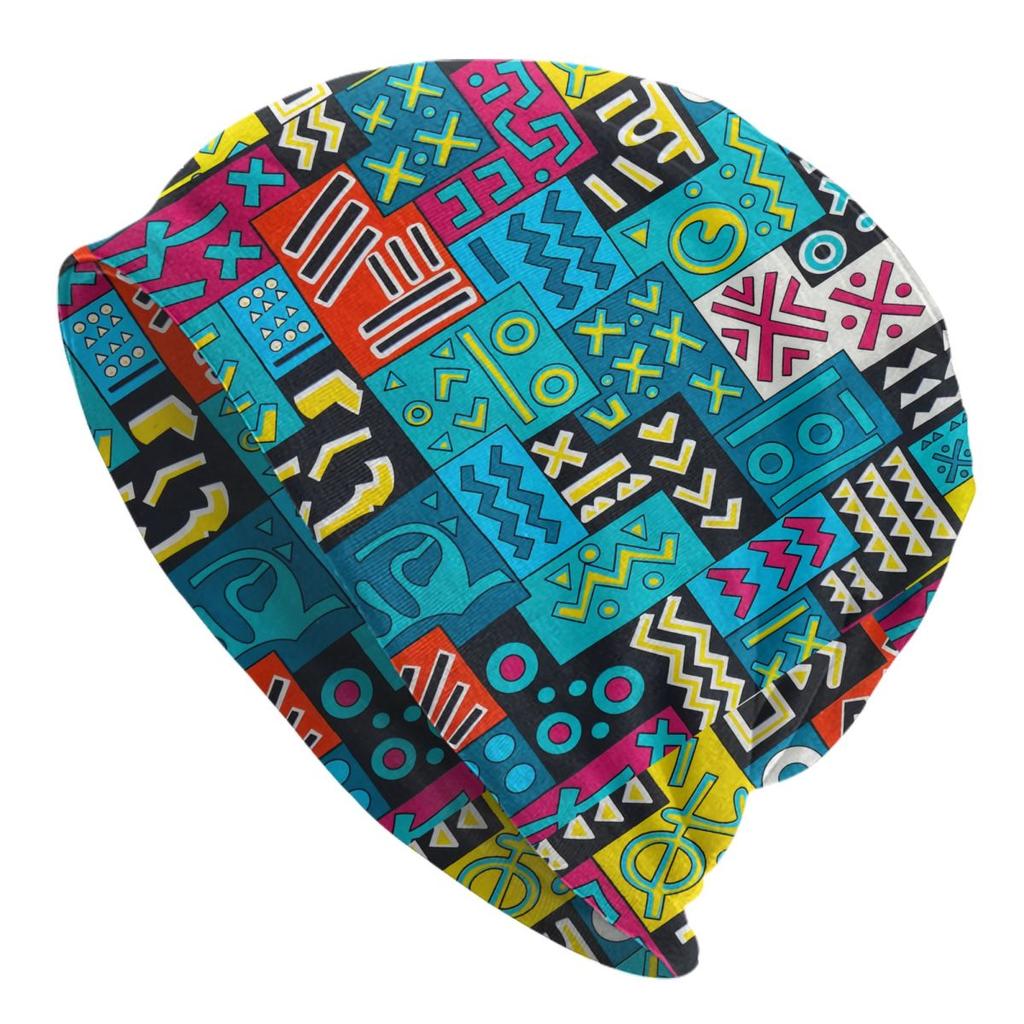 Custom African Ethnic Tribal Ankara Pattern Bonnet Hat Knit Hat Unisex WoUnisex Fashion Unisex Adult Winter Warm Skullies Beanies Caps
