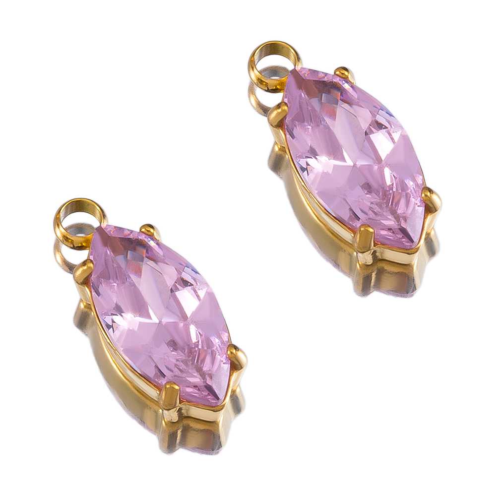 2pcs Gentle Pink Enamel Stainless Steel Charms Rose Flower Starfish Butterfly Necklace Pendant Women DIY Earring Jewelry Making