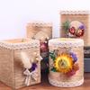 Handmade Jute Rope Pen Holder: DIY Material Kit for Flower Creation & Office Storage