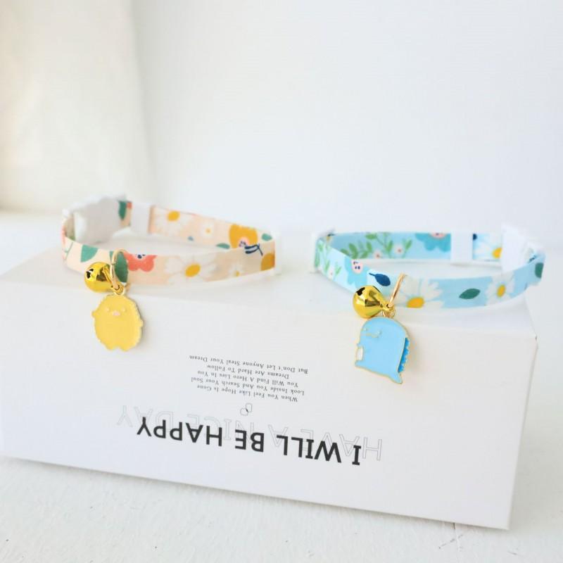 Colorful Cartoon Pet Collar With Bell Safety Buckle Cats Dogs Small Medium Pets