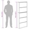Shoe Cabinet with Mirror 5 Flip Down Compartments Grey Sonoma 63 x 17 x 169.5 cm