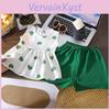 Short Sleeve Toddler Girl Outfit Summer Cotton Twopiece Set For Kids