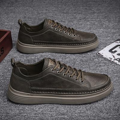 Men'S Shoes Breathable Business Dress Casual Black Leather Shoes Sports Board Shoes Work Trendy Shoes