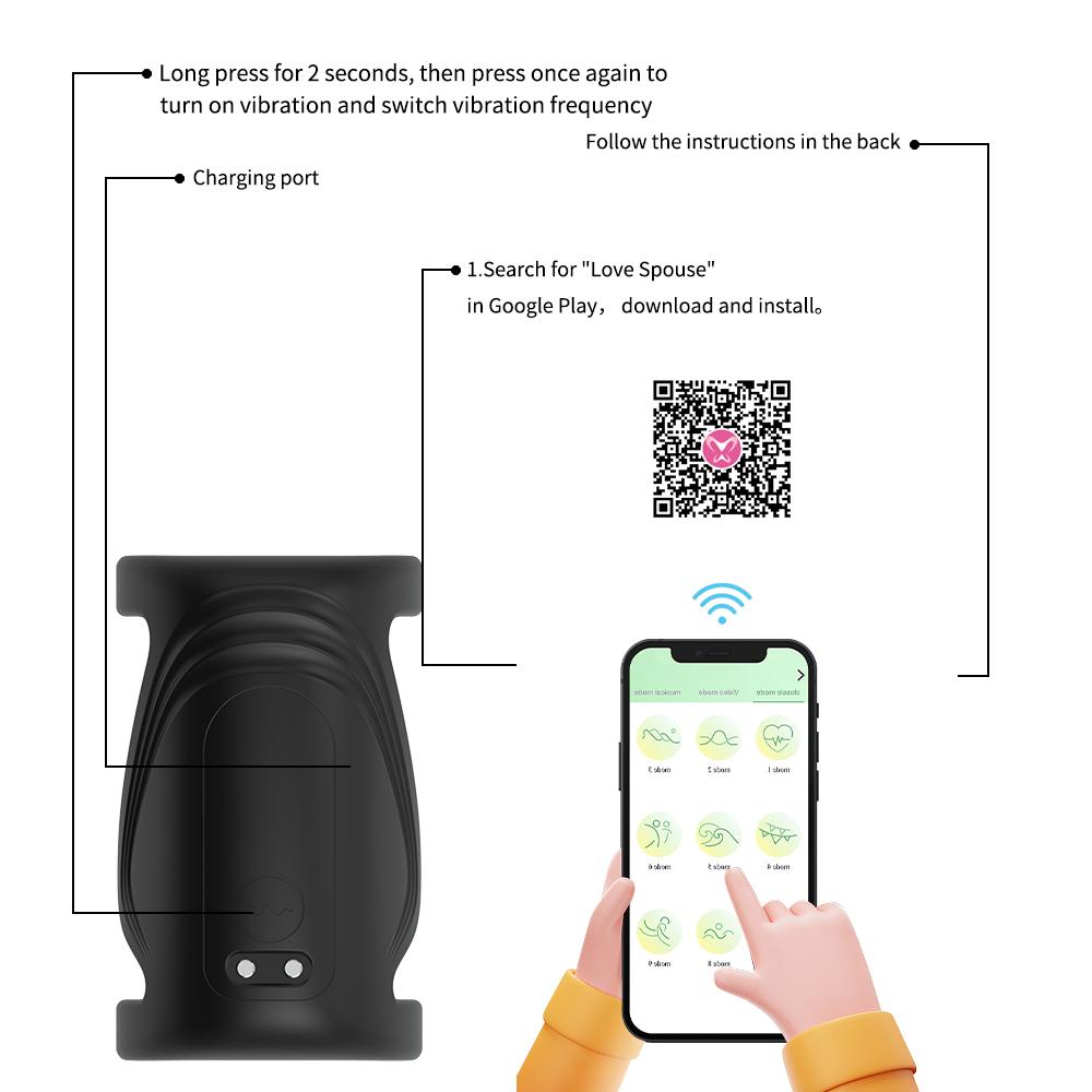APP Remote Control Wearable Penis Sleeve Cock Ring Vibrator Men Couples Vibrating Rings Penis Delay Trainer Stimulator Sexy Toys Delayed ejaculation